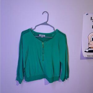 Jennifer Lopez Green Blouse with Zipper